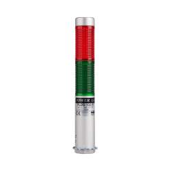 LED stack tower light, 25mm red/green color 2 stack, Steady, Direct mounting 65mm long aulminum body, 25" prewired, 12V AC/DC