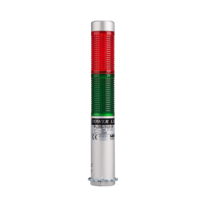 LED stack tower light, 25mm red/green color 2 stack, Steady/flash, Direct mounting 65mm long aulminum body, 25" prewired, 12V AC/DC