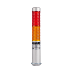 LED stack tower light, 25mm red/yellow color 2 stack, Steady, Direct mounting 65mm long aulminum body, 25" prewired, 24V AC/DC