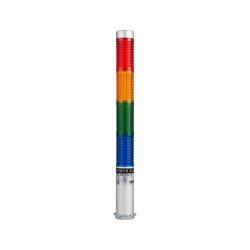 LED stack tower light, 25mm red/yellowgreen/blue color 4 stack, Steady, Direct mounting 65mm long aulminum body, 25" prewired, 12V AC/DC