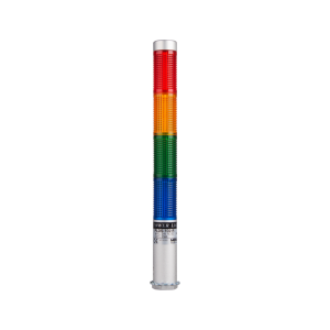 LED stack tower light, 25mm red/yellowgreen/blue color 4 stack, Steady, Direct mounting 65mm long aulminum body, 25" prewired, 22V AC/DC