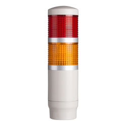 Tower Light, 45mm LED 2 Stack, Steady, 100-220VAC, Red, Yellow Lens