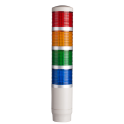 Tower Light, 45mm LED 4 Stack, Steady, 24VAC/VDC, Red, Yellow, Green, Blue, Lens
