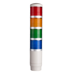 Tower Light, 45mm LED 4 Stack, Steady, 24VAC/VDC, Red, Yellow, Green, Blue, Lens