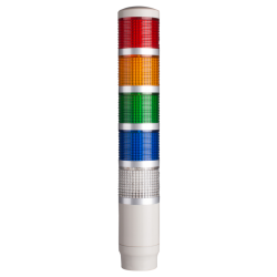 Tower Light, 45mm LED 5 Stack, Steady, 12VAC/VDC, Yellow, Green, Blue, Clear Lens