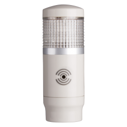 Tower Light, 45mm LED 1 Stack, Steady and flashing, 12VAC/VDC, Clear Lens with built-in buzzer
