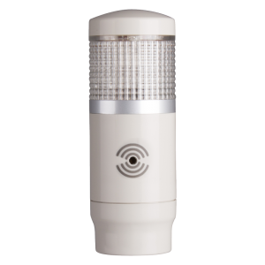 Tower Light, 45mm LED 1 Stack, Steady and flashing, 12VAC/VDC, Clear Lens with built-in buzzer