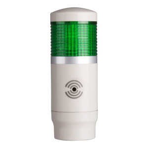 Tower Light, 45mm LED 1 Stack, Steady and flashing, 24VAC/VDC, Green Lens with built-in buzzer