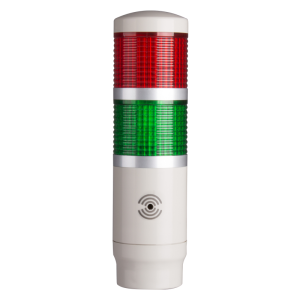 Tower Light, 45mm LED 2 Stack, Steady and flashing, 24VAC/VDC, Red and Green Lens with built-in buzzer