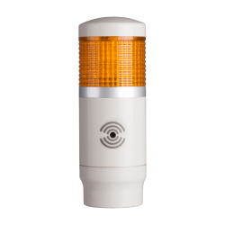 Tower Light, 45mm LED 1 Stack, Steady, 12VAC/VDC, Yellow Lens with built-in buzzer
