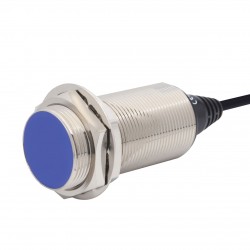 Sensor, Inductive Prox, 30mm Round, Long Sensing Distance, Long Body, Shielded, 15mm Sensing, NC, 2 Wire, 12 - 24 VDC