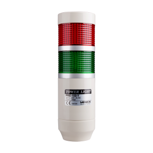 LED stack tower light, 56mm red/green color 2 stack modular, Steady/flash, Pole mounting beige body, 25" prewired, 220V AC