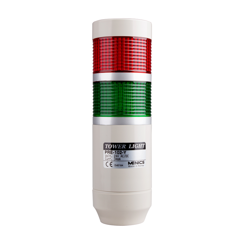 PTE-TF-202-RG-B Steady/Flash 56mm red/Green Color 2 Stack Modular Terminal Connector 24V AC/DC Pole mounting Black Body LED Stack Tower Light 