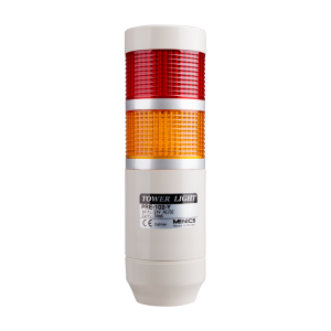 LED stack tower light, 56mm red/yellow color 2 stack modular, Steady, Pole mounting beige body, 25" prewired, 24V AC/DC