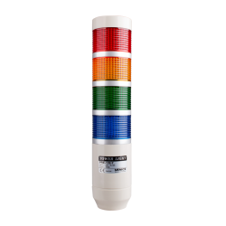 LED stack tower light, 56mm red/yellow/green/blue color 4 stack modular, Steady/flash, Pole mounting beige body, 25" prewired, 12V AC/DC