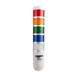 LED stack tower light, 56mm red/yellow/green/blue/clear color 5 stack modular, Steady, Pole mounting beige body, 25" prewired, 220V AC