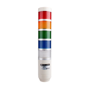 LED stack tower light, 56mm red/yellow/green/blue/clear color 5 stack modular, Steady, Pole mounting beige body, 25" prewired, 220V AC