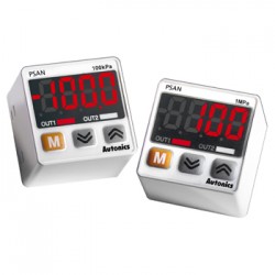 Pressure Sensor, Standard, 0.0 to 1000 kPa, NPN Output, Hold/Auto shift input, Port NPT1/8, Connector type, 12-24VDC..