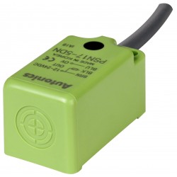 Sensor, Inductive Prox, 17mm Square, 8mm Side Detection, DC, NPN, NO, 3 Wire, Differential Frequency, 12 - 24 VDC