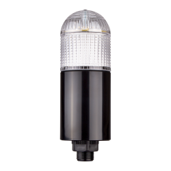 LED stack tower light, 56mm dome type, 3 colors(R/Y/G) in one module, Steady/flash, Direct mounting black body, 25" prewired, 90-240V AC
