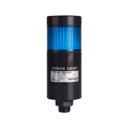 LED stack tower light, 56mm blue color 1 stack modular, Steady, Direct mounting black body, Terminal connector 24V AC/DC