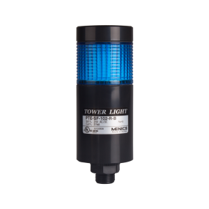 LED stack tower light, 56mm blue color 1 stack modular, Steady, Direct mounting black body, Terminal connector 90-240V AC