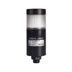 LED stack tower light, 56mm clear color 1 stack modular, Steady, Direct mounting black body, Terminal connector 24V AC/DC