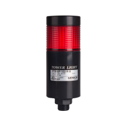 LED stack tower light, 56mm red color 1 stack modular, Steady, Direct mounting black body, Terminal connector 24V AC/DC
