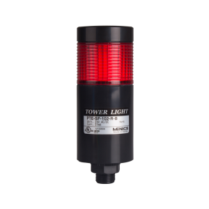 LED stack tower light, 56mm red color 1 stack modular, Steady, Direct mounting black body, Terminal connector 90-240V AC