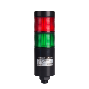 LED stack tower light, 56mm red/green color 2 stack modular, Steady, Direct mounting black body, Terminal connector 90-240V AC