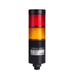 LED stack tower light, 56mm red/yellow color 2 stack modular, Steady, Direct mounting black body, Terminal connector 24V AC/DC