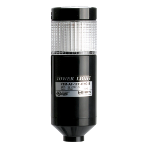 LED stack tower light, 56mm lens, 3 colors(R/B/G) in one module, Steady, Pole mounting black body, 25" prewired, 24V AC/DC