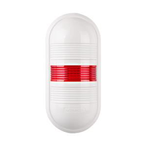 Wall mount LED signal light, Red color 1 stack, Steady, 90-240V AC, IP65