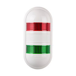 Wall mount LED signal light, Red/green color 2 stack, Steady, 90-240V AC, IP65