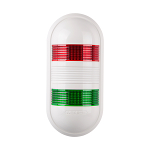 Wall mount LED signal light, Red/green color 2 stack, Steady, 90-240V AC, IP65