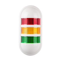 Wall mount LED signal light, Red/yellow/green color 3 stack, Steady, 24V AC/DC, IP65