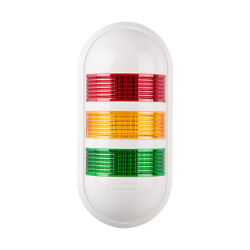 Wall mount LED signal light, Red/yellow/green color 3 stack, Steady, 90-240V AC, IP65