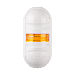 Wall mount LED signal light, Yellow color 1 stack, Steady/80dB alarm, 24V AC/DC, IP65