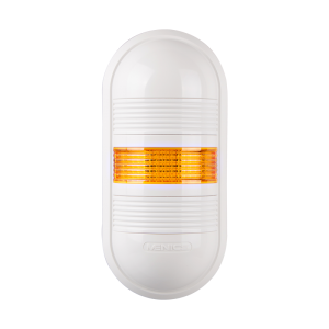 Wall mount LED signal light, Yellow color 1 stack, Steady/80dB alarm, 24V AC/DC, IP65