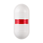 Wall mount LED signal light, Red color 1 stack, Steady/80dB alarm, 90-240V AC, IP65
