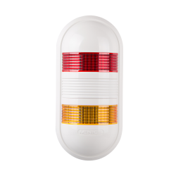 Wall mount LED signal light, Red/yellow color 2 stack, Steady/80dB alarm, 24V AC/DC, IP65