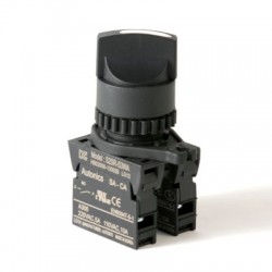 22/25mm Selector Switch, 2(NC) contact, 3 positions, Auto spring return, Short handle