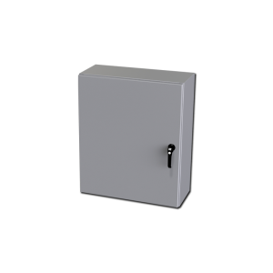 SCE steel junction enclosure, 0.075" carbon steel, H36 X W24 X D12", Gray coating, Concealed hinge & Padlocking Handl, NEMA 4 & 12 & 13