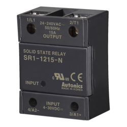Solid state relay, Single phase, Input 4-30VDC, Load 24-240VAC, 15A, Zero cross (Old# SR1-1215)