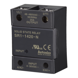 Solid state relay, Single phase, Input 4-30VDC, Load 48-480VAC, 20A, Zero cross (Old# SR1-1420)