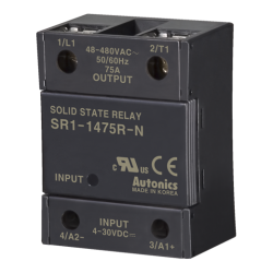 Solid state relay, Single phase, Input 4-30VDC, Load 48-480VAC, 75A, Random (Old# SR1-1475R)