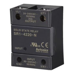 Solid state relay, Single phase, Input 90-240VAC, Load 24-240VAC, 20A, Zero cross (Old# SR1-4220)