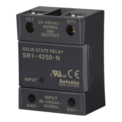 Solid state relay, Single phase, Input 90-240VAC, Load 24-240VAC, 50A, Zero cross (Old# SR1-4250)