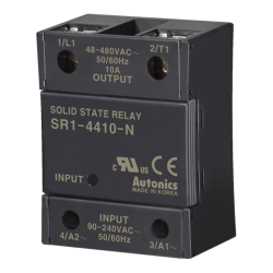 Solid state relay, Single phase, Input 90-240VAC, Load 48-480VAC, 10A, Zero cross (Old# SR1-4410)