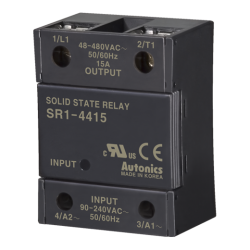 Solid state relay, Single phase, Input 90-240VAC, Load 48-480VAC, 15A, Zero cross